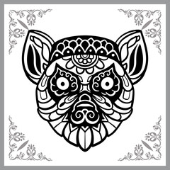 Lemur head zentangle arts isolated on white background