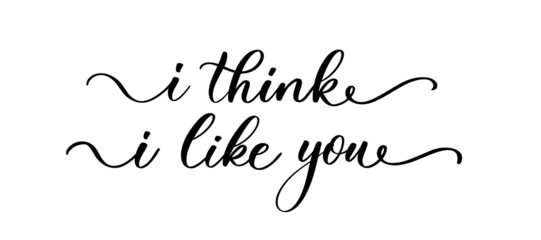 I think i like you handwritten typography lettering. Happy Valentines Day calligraphy inscription.