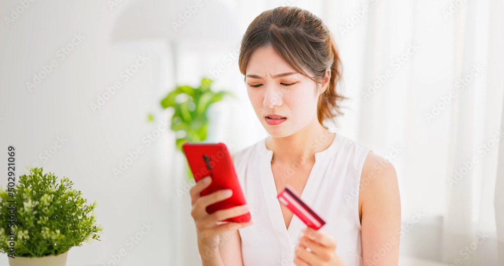 Sticker woman online shopping with phone