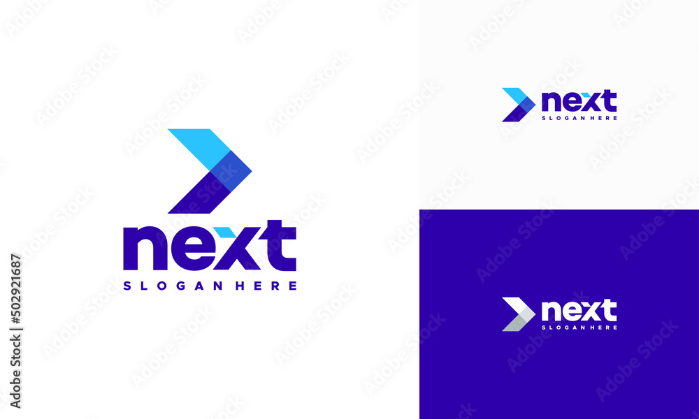 Wall mural modern next logo designs concept vector, arrow logo designs concept