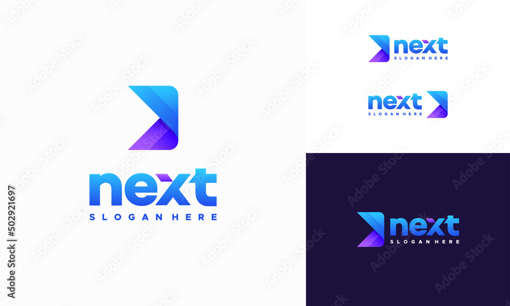 Wall mural modern next logo designs concept vector, arrow logo designs concept