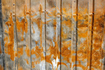 Texture of old rusty metal. Corroded metal background. Grunge metal. Old fence