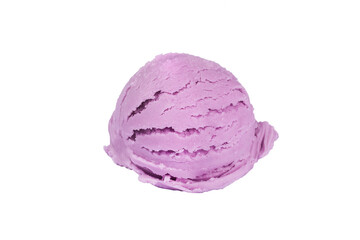 Purple Grape Ice Cream Ball Isolated on White Background. Ice cream ball.