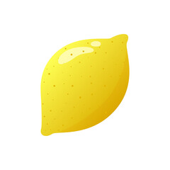 Vector cartoon lemon illustration isolated on white background. Summer fruit for healthy lifestyle. Organic food. Fruit that is sour and has high vitamin C. Helps to feel fresh.