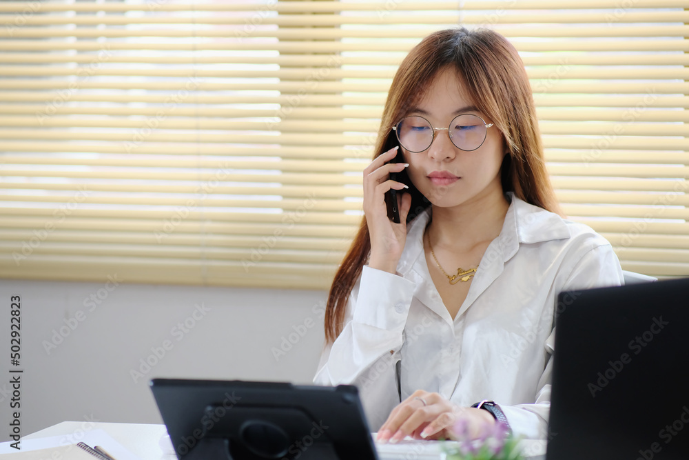 Poster Closeup of a businessman or student typing on a computer keyboard at home, online learning, internet marketing, working from home, office workplace, freelancing concept