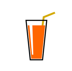 Juice glass icon isolated on white background