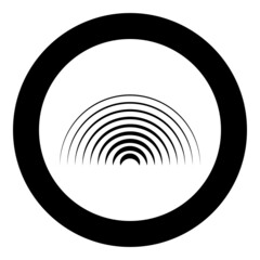 Obraz premium Radio wave wireless icon in circle round black color vector illustration image solid outline style
