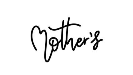 Mother's handwriting calligraphy isolated on white background , illustration Vector EPS 10