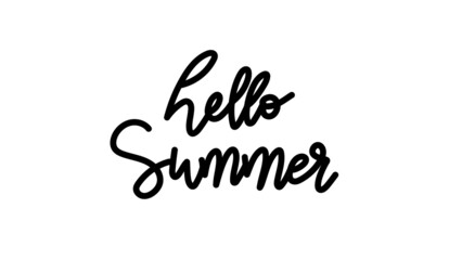 hello summer handwriting calligraphy isolated on white background , illustration Vector EPS 10