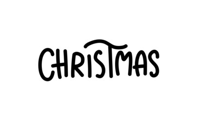 CHRISTMAS handwritten calligraphy   isolated on white background, Vector illustration EPS 10