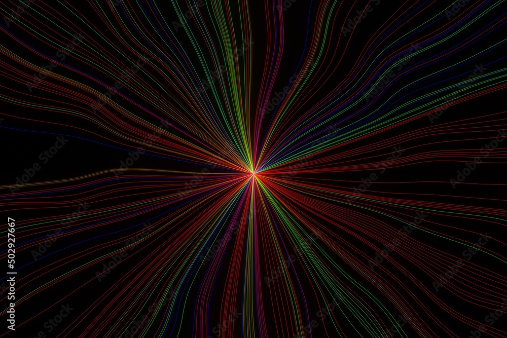 Poster abstract futuristic rotating neon lights line background 3d rendering