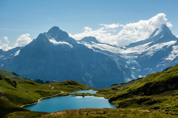 Bachalpsee lake in the Bernese Oberland region of Switzerland - 502927874