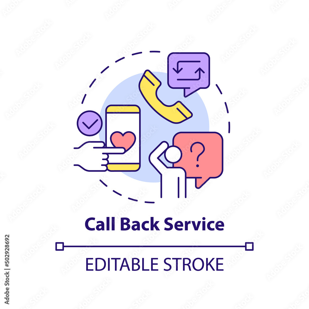 Poster call back service concept icon. customer support. type of customer service abstract idea thin line i