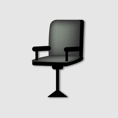 Office chair flat design Vector icon isolated on white