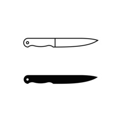 The Chef Knives icon. The Chefs Knife Icon. Line and silhouette icon illustration. Vector linear icon.