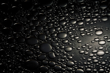 Abstract shiny background with droplets in black and white.