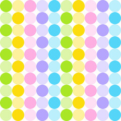 Cute Pastel Rainbow Polkadot Circle Round Sphere Abstract Shape Element Gingham Checkered Tartan Plaid Scott Pattern Illustration Wrapping Paper, Picnic Mat, Tablecloth, Fabric Background