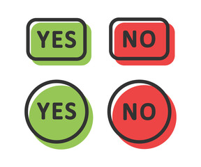 No and yes icon. Povitive and negative choise symbol. Sign app button vector.