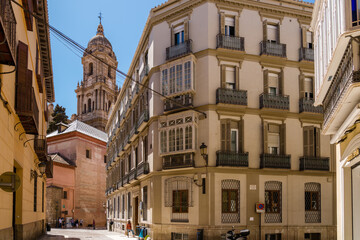 ancient, andalusia, antique, architecture, art, baroque facade, building, catedral de málaga,...