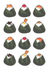 おにぎりのセット 線あり