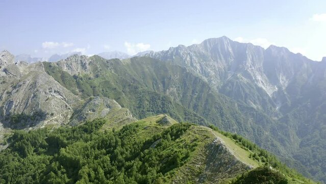 Monte Altissimo in Tuscany Apuane Mountains aerial view