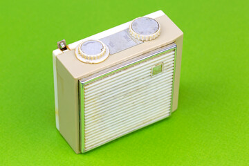 Old Soviet pocket radio, size 7 by 6.5 centimeters.