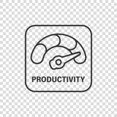 Productivity icon in flat style. Process strategy vector illustration on isolated background. Seo analytics sign business concept.