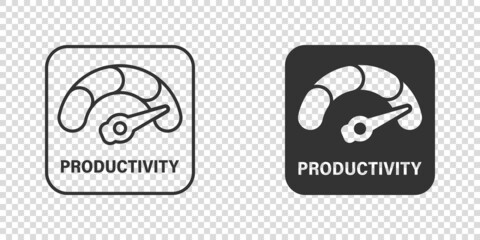 Productivity icon in flat style. Process strategy vector illustration on isolated background. Seo analytics sign business concept.