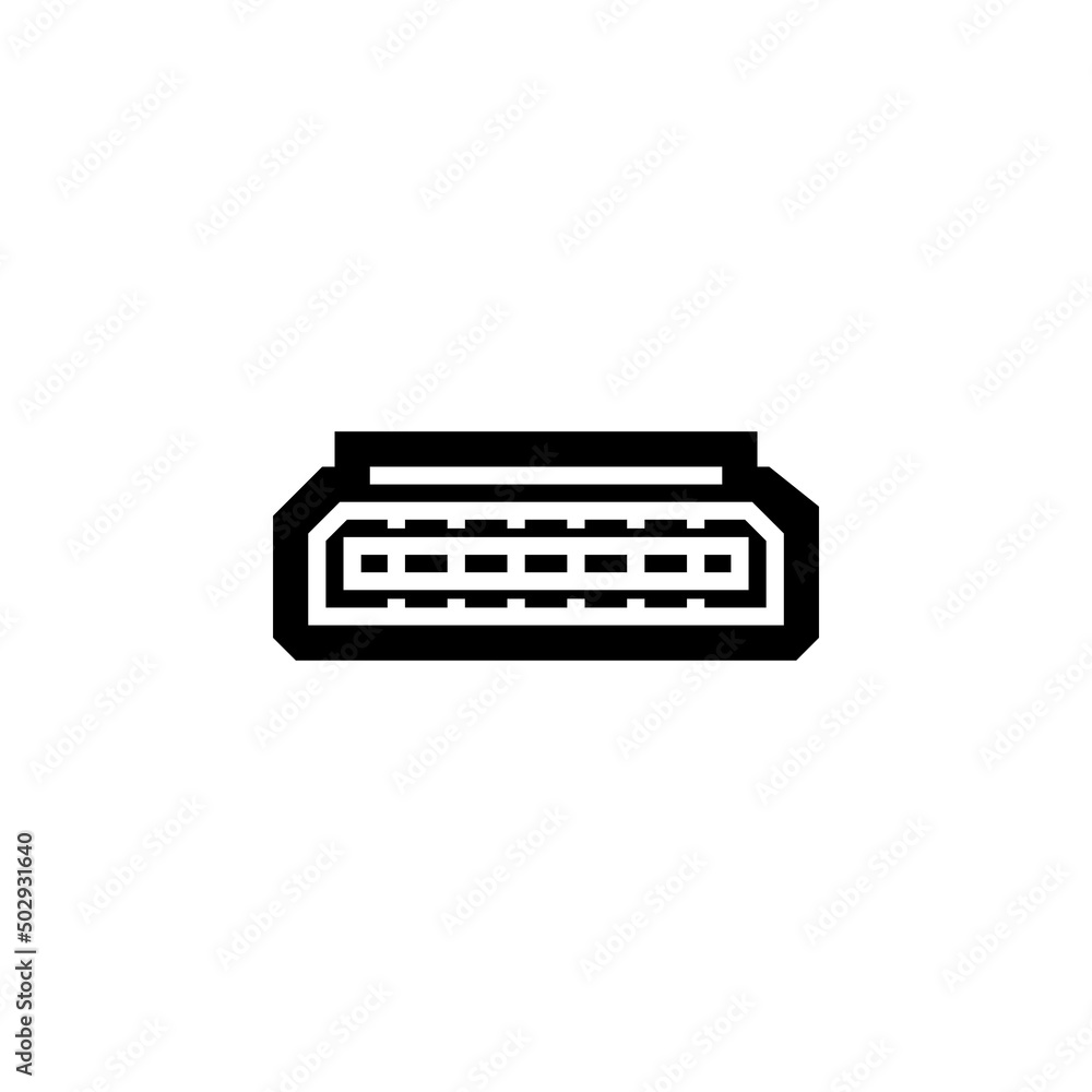 Poster hdmi port vector icon. computer component icon solid style. perfect use for logo, presentation, webs