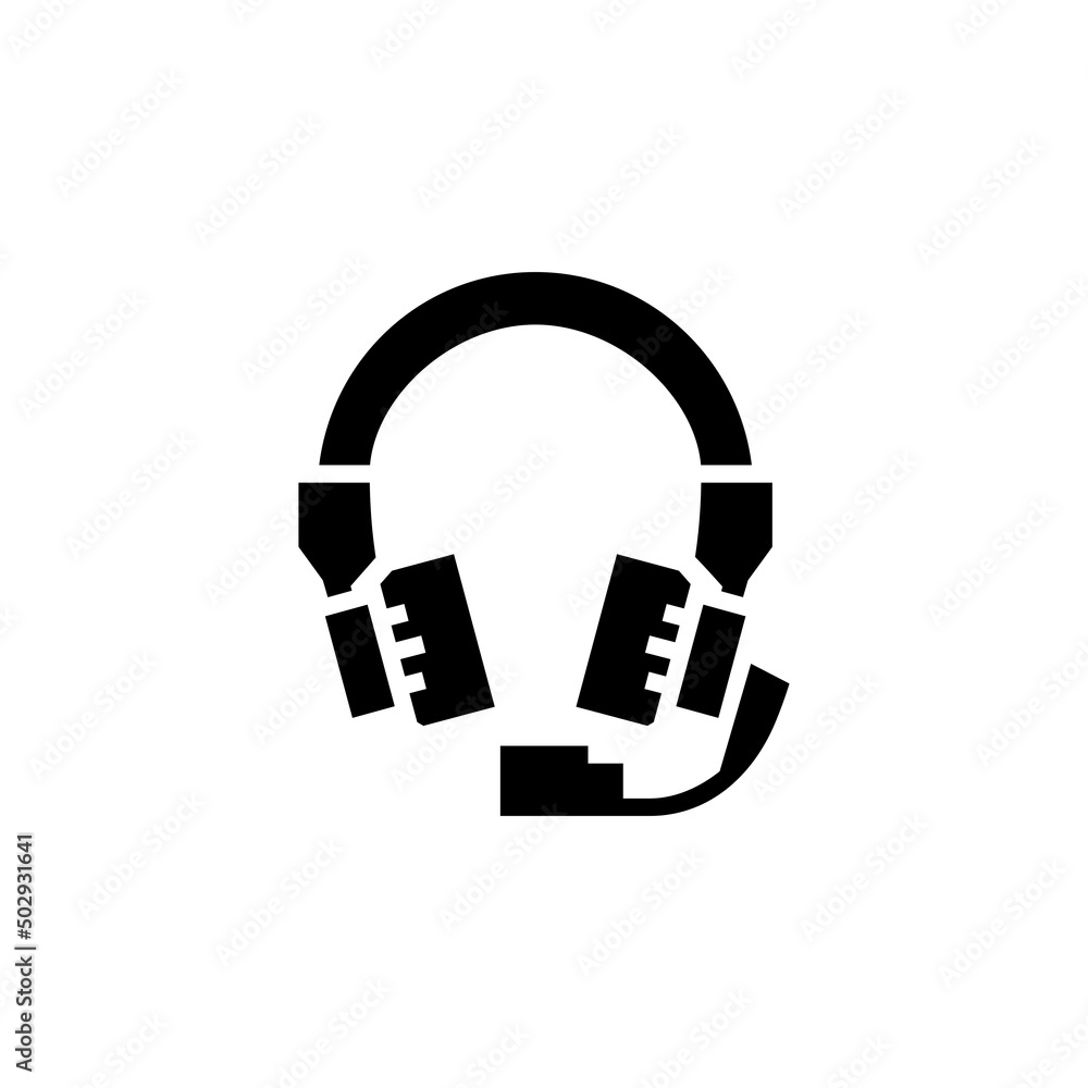 Poster headset vector icon. computer component icon solid style. perfect use for logo, presentation, websit