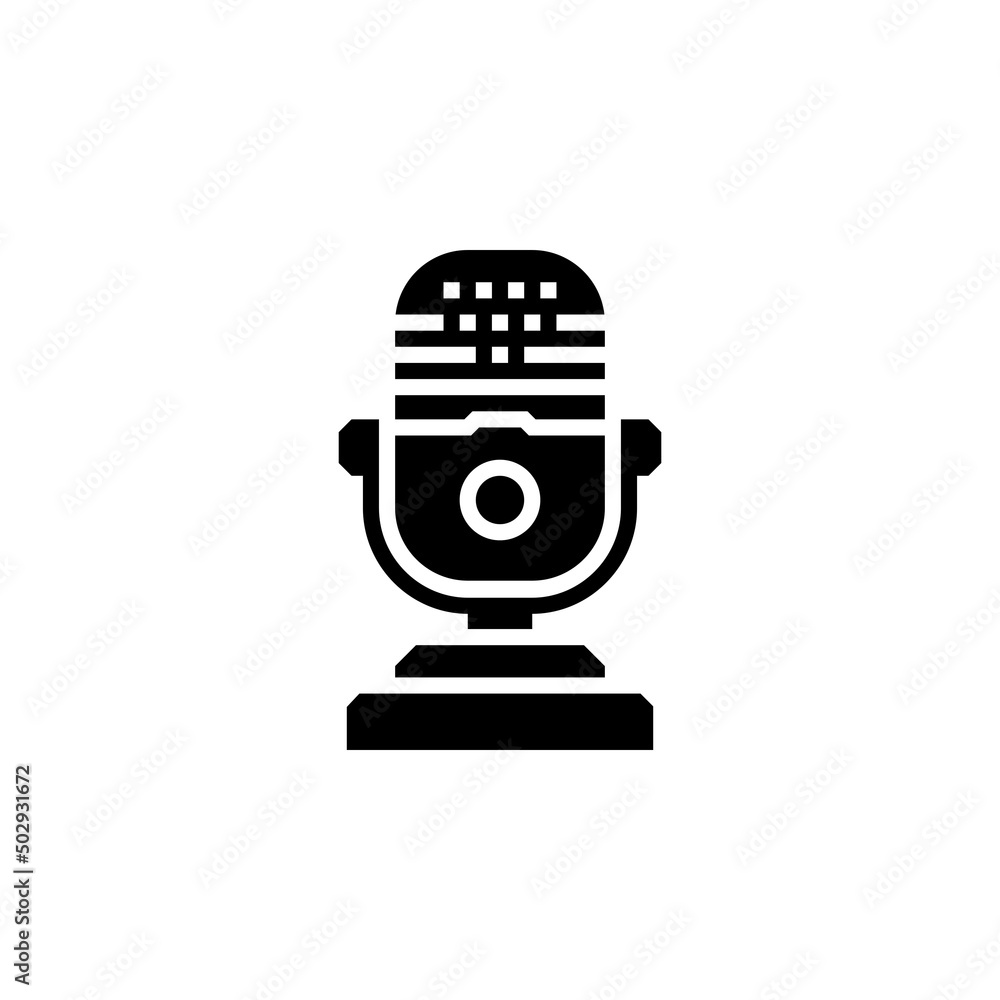 Poster microphone vector icon. computer component icon solid style. perfect use for logo, presentation, web