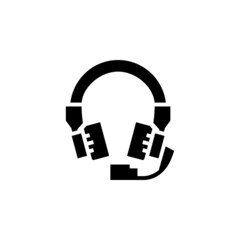 headset vector icon. computer component icon solid style. perfect use for logo, presentation, website, and more. simple modern icon design solid style