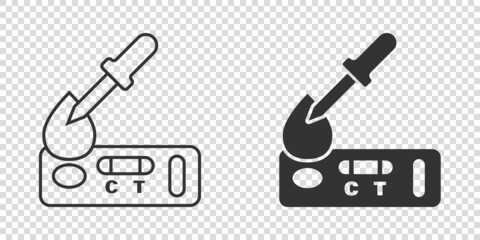 Coronavirus rapid test icon in flat style. covid-19 vector illustration on isolated background. Medical diagnostic sign business concept.
