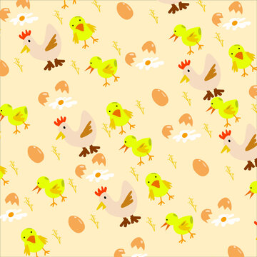 seamless pattern with chicken