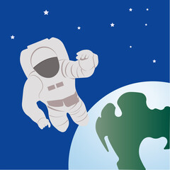 An astronaut in a spacesuit in outer space.