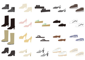 女性靴セット1　一足ずつ　ブーツ・サンダル・ヒール・スニーカー・革靴