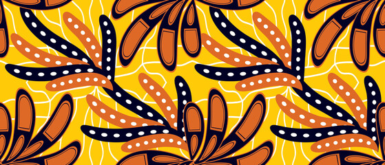 African ethnic traditional pattern . seamless beautiful Kitenge, chitenge, dutch wax style. fashion design in colorful. Geometric abstract motif. commonly known as Ankara prints, African wax prints. - obrazy, fototapety, plakaty