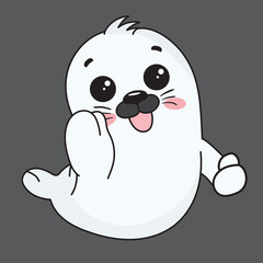cute character cartoon white seals
