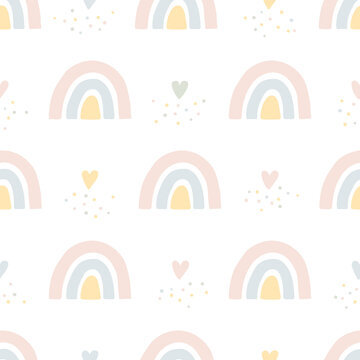 Organic rainbows and heart pattern