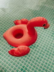 Pink flamingo in the pool, cocktail coaster, chill out, summer vacation