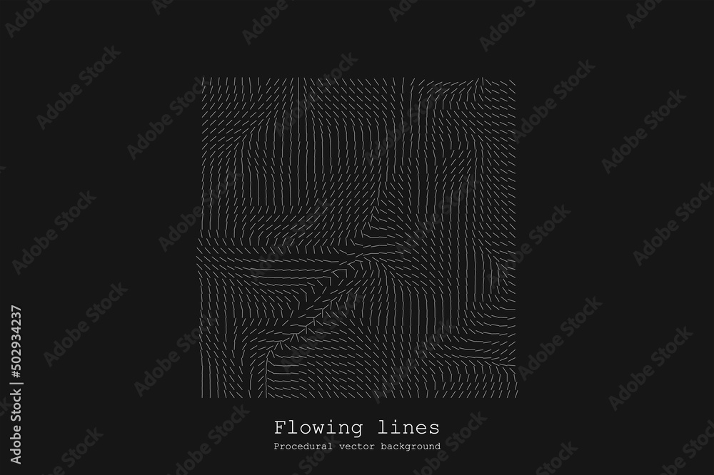 Poster abstract line matrix pattern. noise flow dynamic.