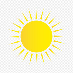 Sun icon. Weather sun icon. Yellow sun star. Summer elements for design. Vector illustration