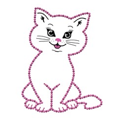 A cat made of pink beads. 3D Render