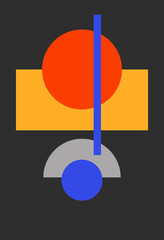 Abstract hand-drawn sketch of the contours of modern elements of modern boho, isolated by simple home decor walls. Boho abstraction.
