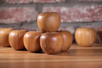 apple made of wood decorative beautiful as a decorative element for interior design 