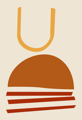 Boho style. Minimalism. Abstract background. Contemporary art. Various forms. For templates, presentations.