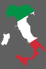 Map Italy with flag europe cartography
