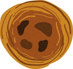 Pastel de nata typical portuguese sweetwith egg cream. Vector illustration	