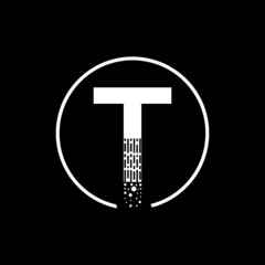 Initial T letter logo Design with creative modern business typography vector template. Dots Lettering Vector Illustration.