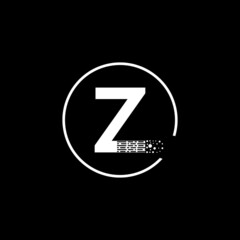 Initial Z letter logo Design with creative modern business typography vector template. Dots Lettering Vector Illustration.